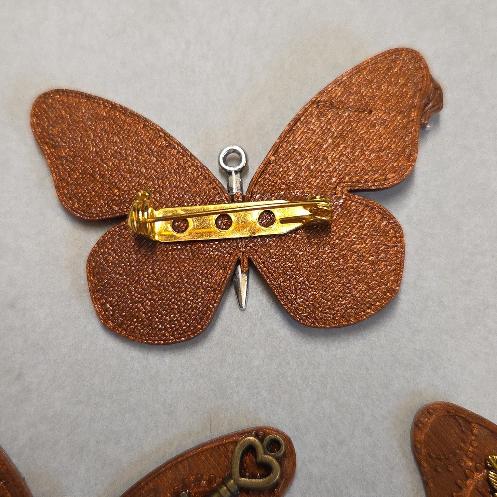 Armor Of God Steampunk Butterfly Brooch - Picture 2 of 5